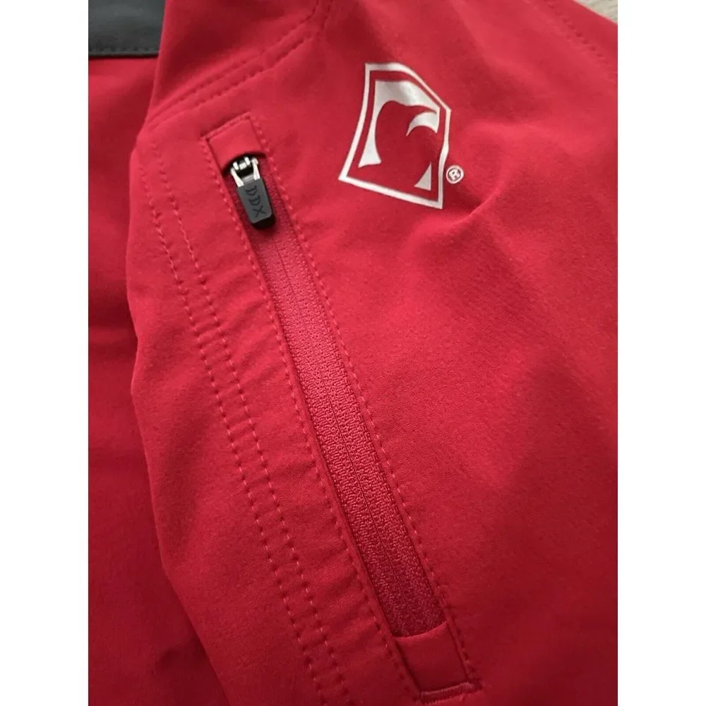 DRI DUCK‎ DDX MOTION SOFTSHELL MEN'S WATER RESISTANT LARGE. RED CHARCOAL JACKET